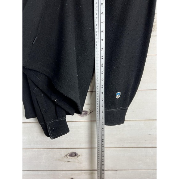 Kuhl Jacket Mens XL Black Boiled Merino Wool Full Zip Bomber Outdoor Hiking - Picture 8 of 8
